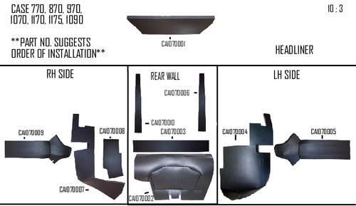 UCA99200     Cab Kit with Headliner--- Fits: Early 770, 870, 970, 1070, 1170, 1175